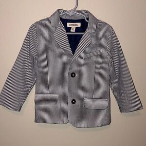 Cherokee Gray and White Seersucker Blazer